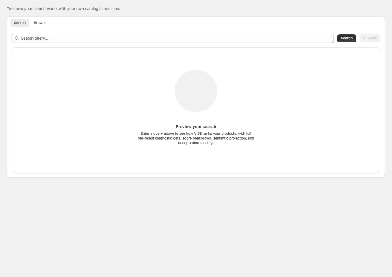 The Search Preview page before you run a search.
